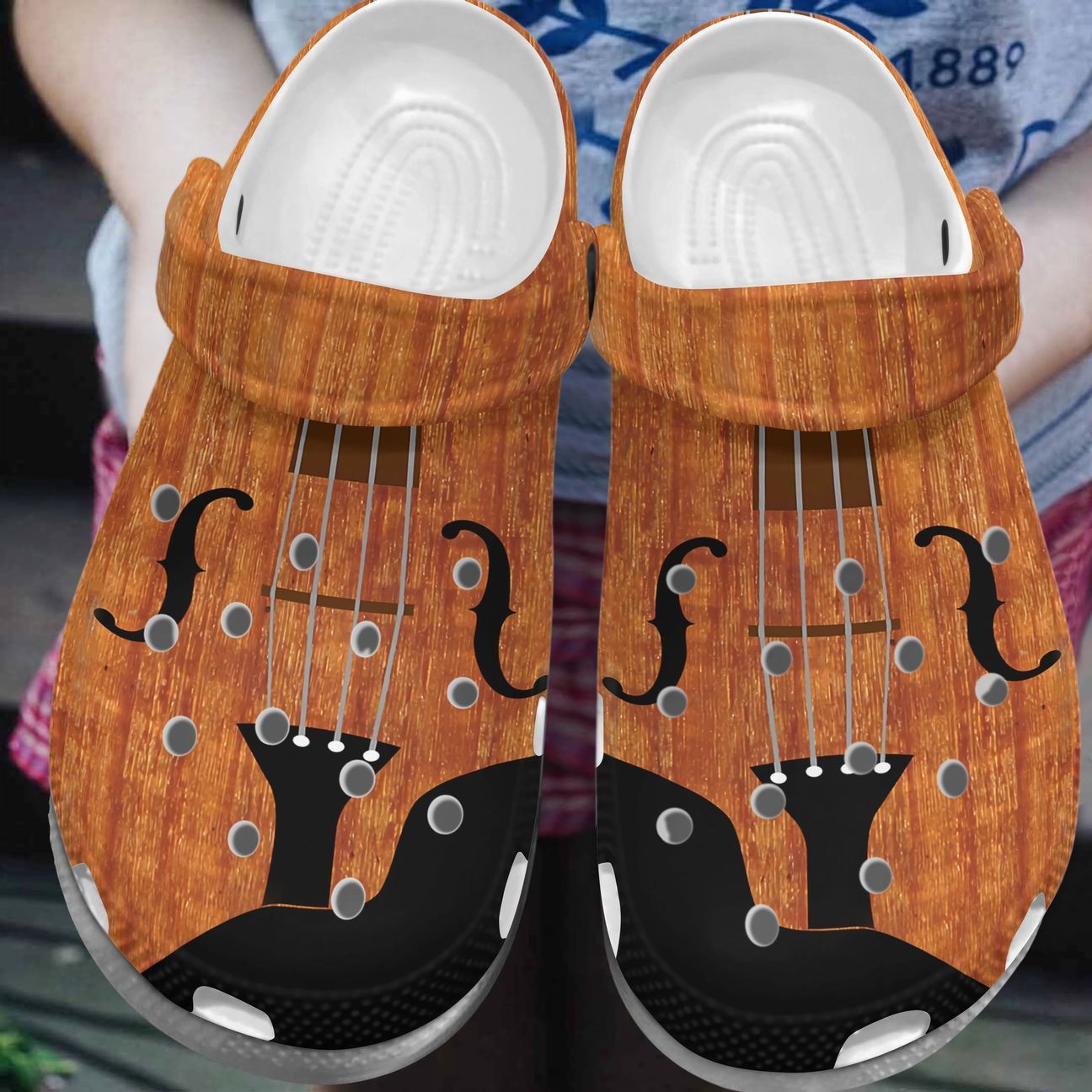 Violin Personalized Clog, Custom Name, Text, Color, Number Fashion Style For Women, Men, Kid, Print 3D Violin Pattern