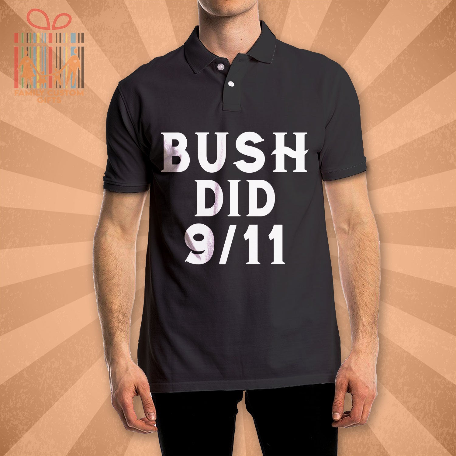 Shirtless Style Custom Polo Shirts Bush Did 9/11 Meme Polo Shirts For Men Women
