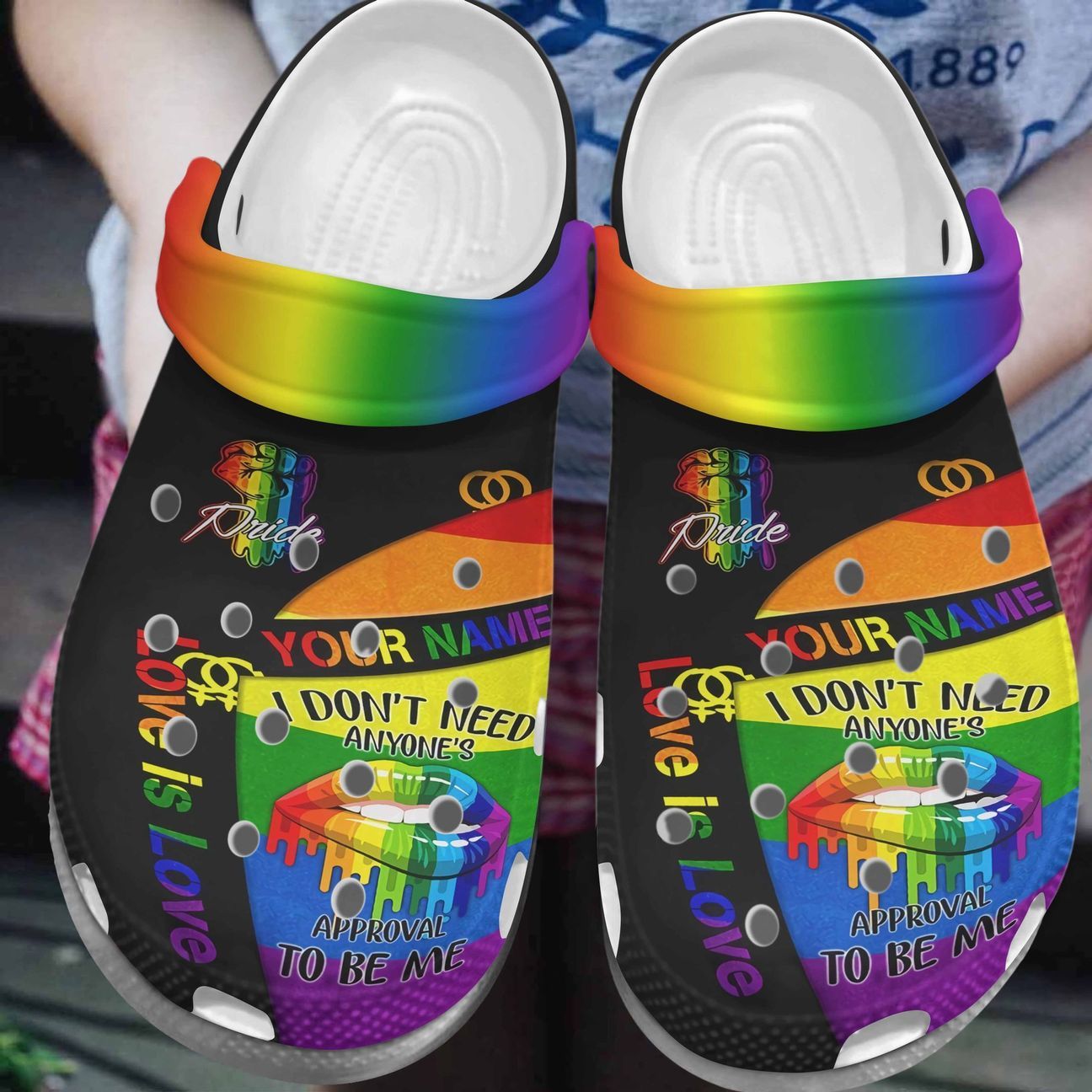 Lgbt Personalize Clog, Custom Name, Text, Fashion Style For Women, Men, Kid, Print 3D Personalized Love Is Love