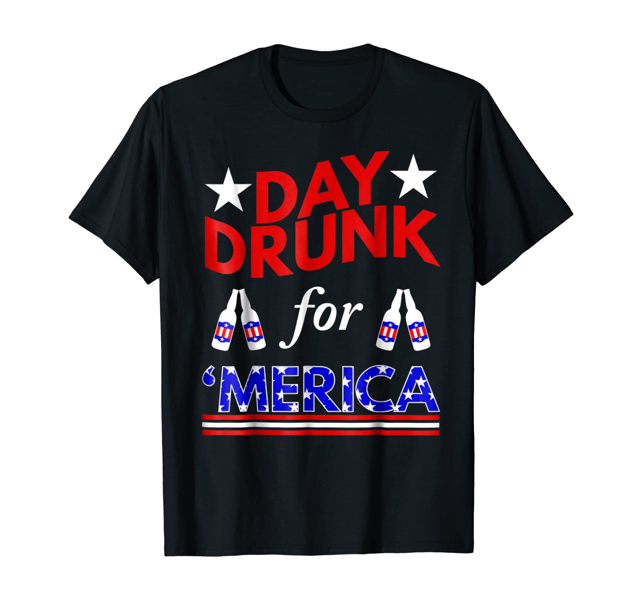 Funny Day Drunk For America T-shirt Independence Day Gift