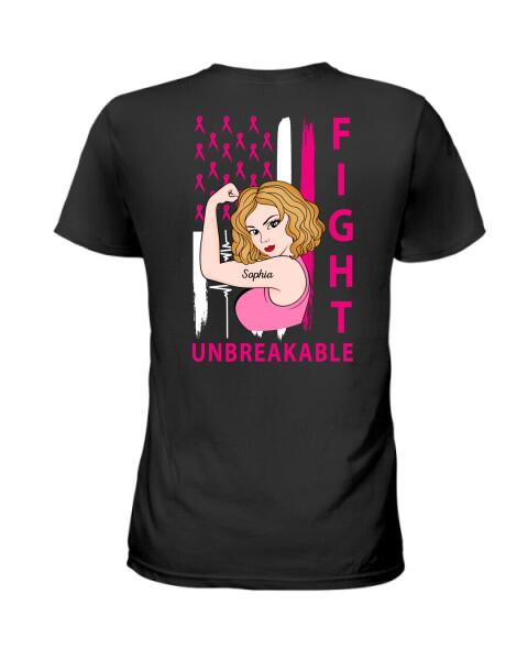 Fight Unbreakable Personalized Shirt Breast Cancer Awareness Sh-00376-Ctha