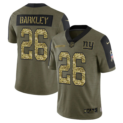 Men’S New York Giants Saquon Barkley Camo 2021 Salute To Service Limited Player Jersey