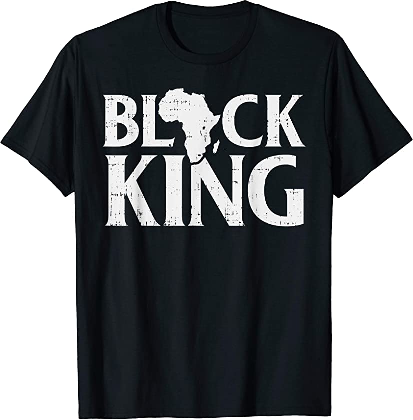 Black King African Map Vintage History Month Pride Men Gift T-Shirt