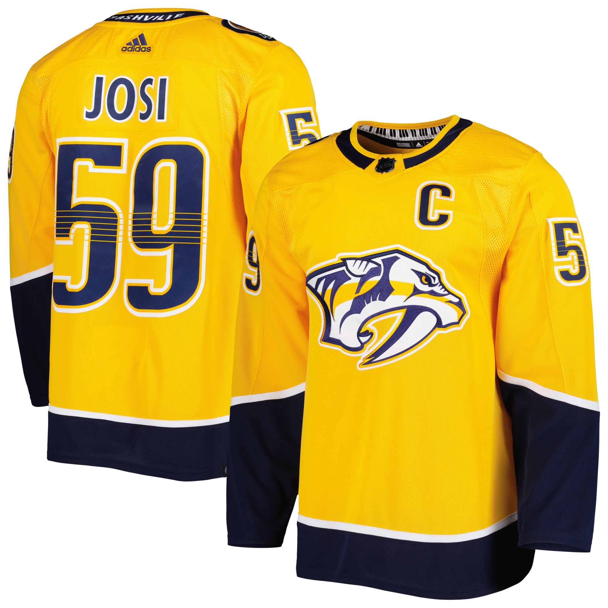 Roman Josi Nashville Predators Primegreen Authentic Player Jersey – Gold