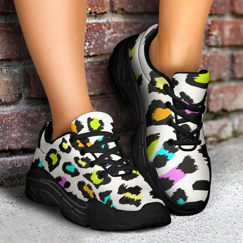 White Leopard Chunky Sneaker Art 710