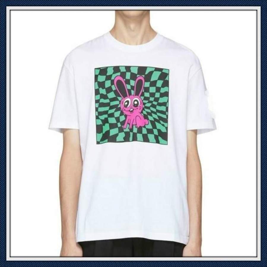 Mcq Rabbit Print Men Cotton Short Sleeve Casual T Shirt