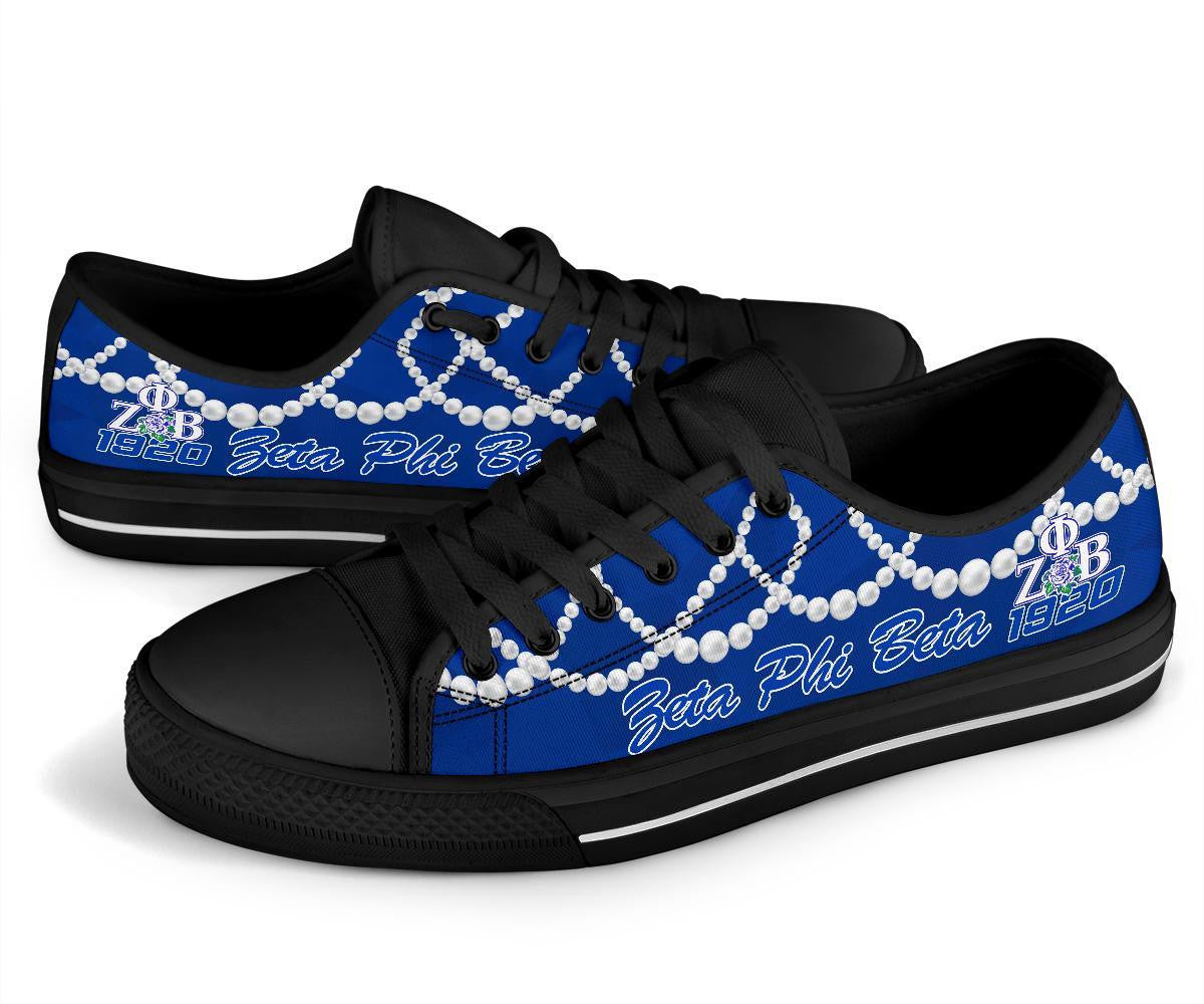 Sorority Footwear – Zeta Phi Beta K.H Pearls Low Top Shoes