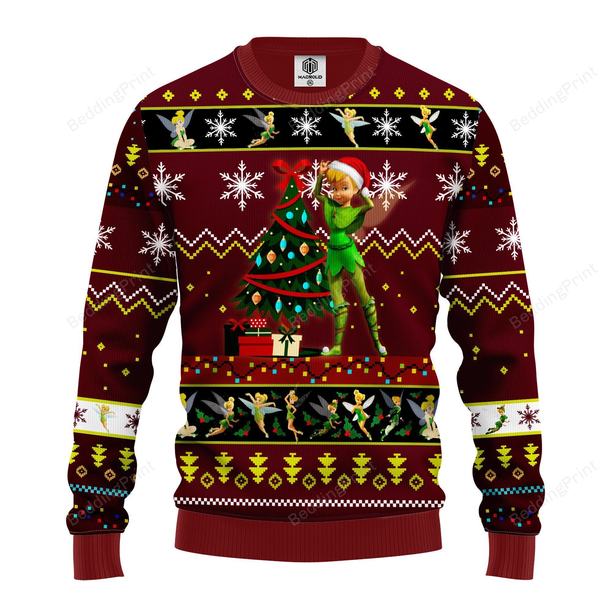 Tinker Bell Ugly Christmas Sweater Red