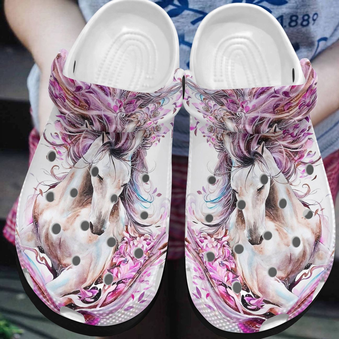 Horse Personalized Clog, Custom Name, Text, Color, Number Fashion Style For Women, Men, Kid, Print 3D Fantasy Horse