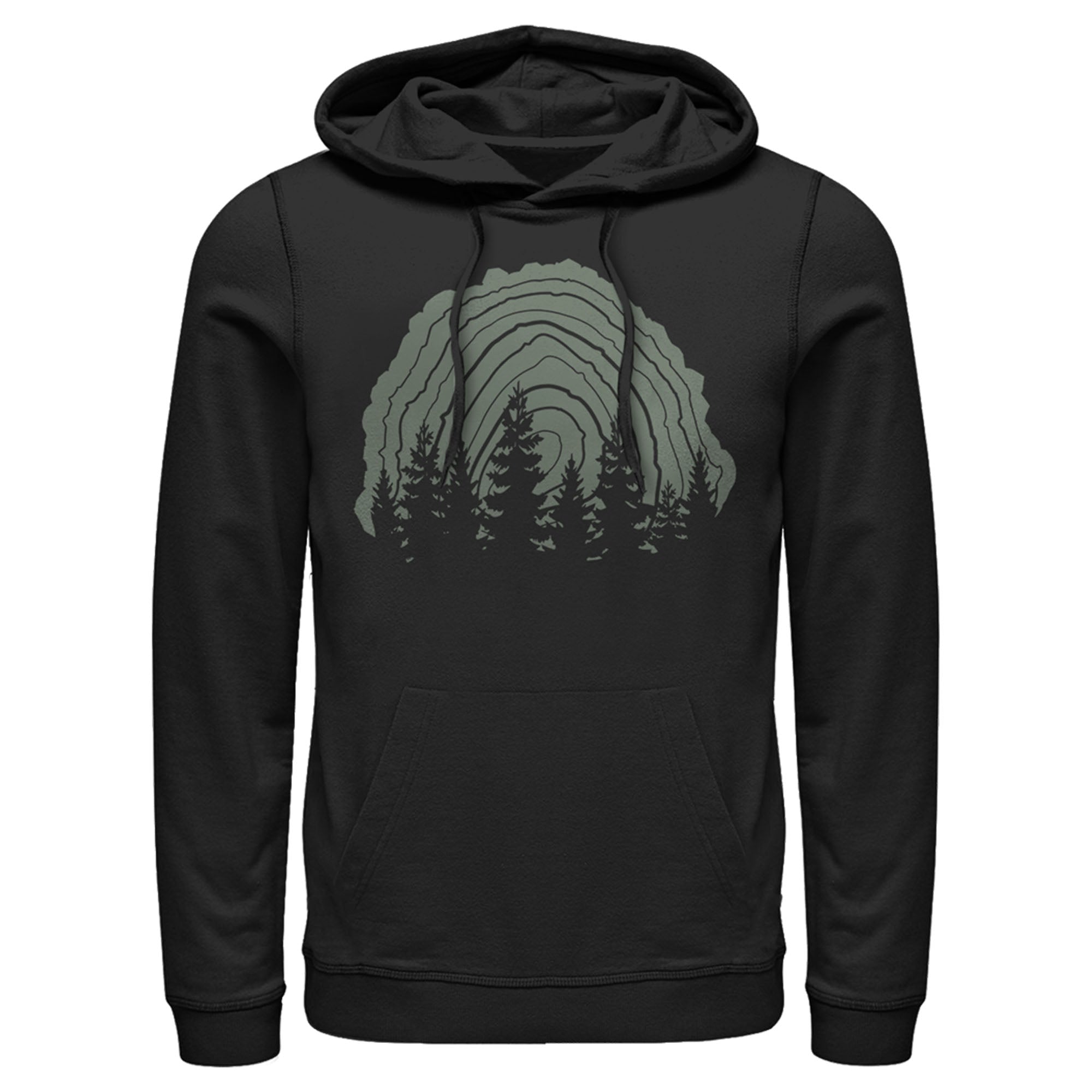 Men’S Lost Gods Tree Stump Forest Silloutte Pull Over Hoodie