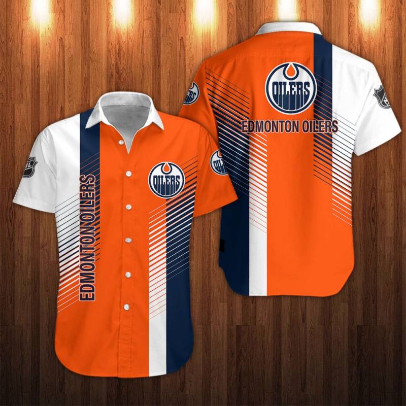 Edmonton Oilers Hockey Button Up T-Shirt