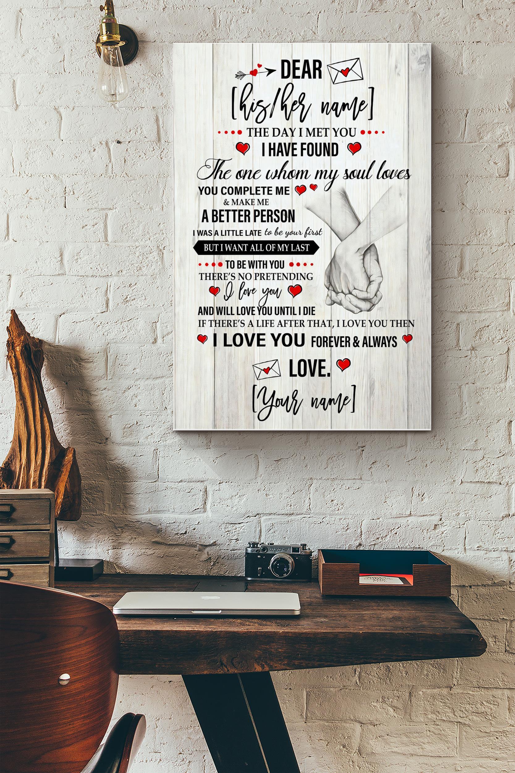 The Day I Met You I Found You Poster – Love Wall Art – Gift For Lovers Boyfriend Girlfriend Soulmate Wife Spouse Sweetheart Sweetie Home Decor (Unframed) Poster