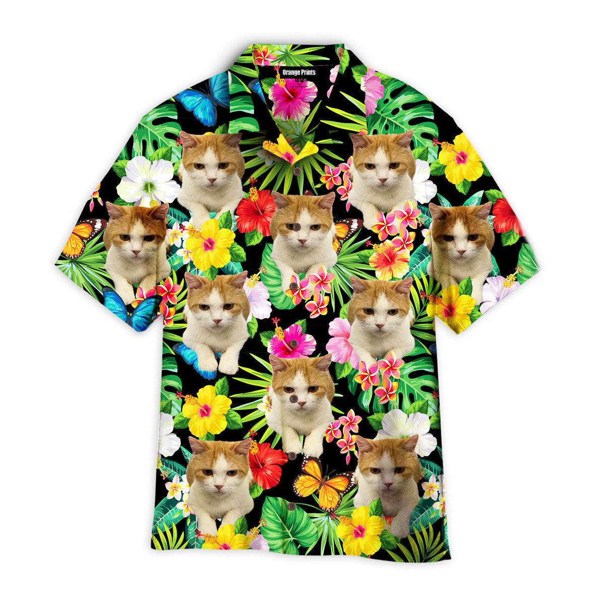 Lovely Cat Sitting On Flower Tropical Aloha Hawaii Shirts For Men Women Ha35650