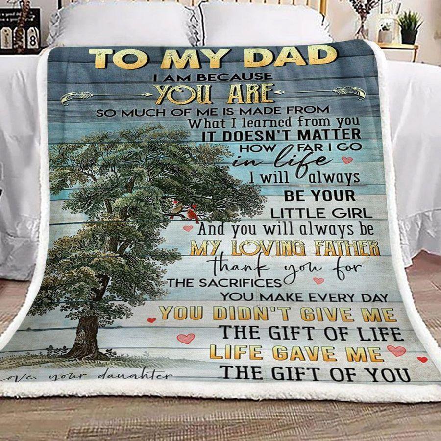 [Personalized Name] Tree Of Life To My Dad From Daughter Life Gave Me The Gift Of You – Best Gift For Father’S Day, Gift For Home Decor, Gift For Family  – Fleece Blanket