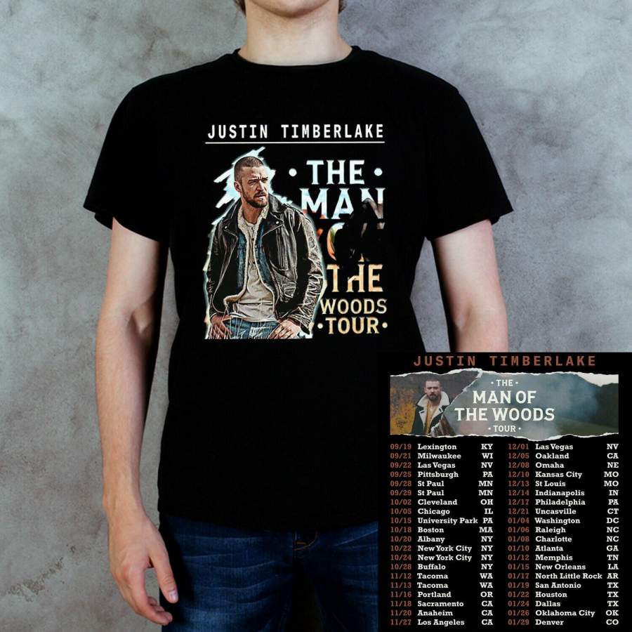 Justin Timberlake T-shirt The Man of The Woods Tour 2019-2020 T-Shirt Size S-5XL