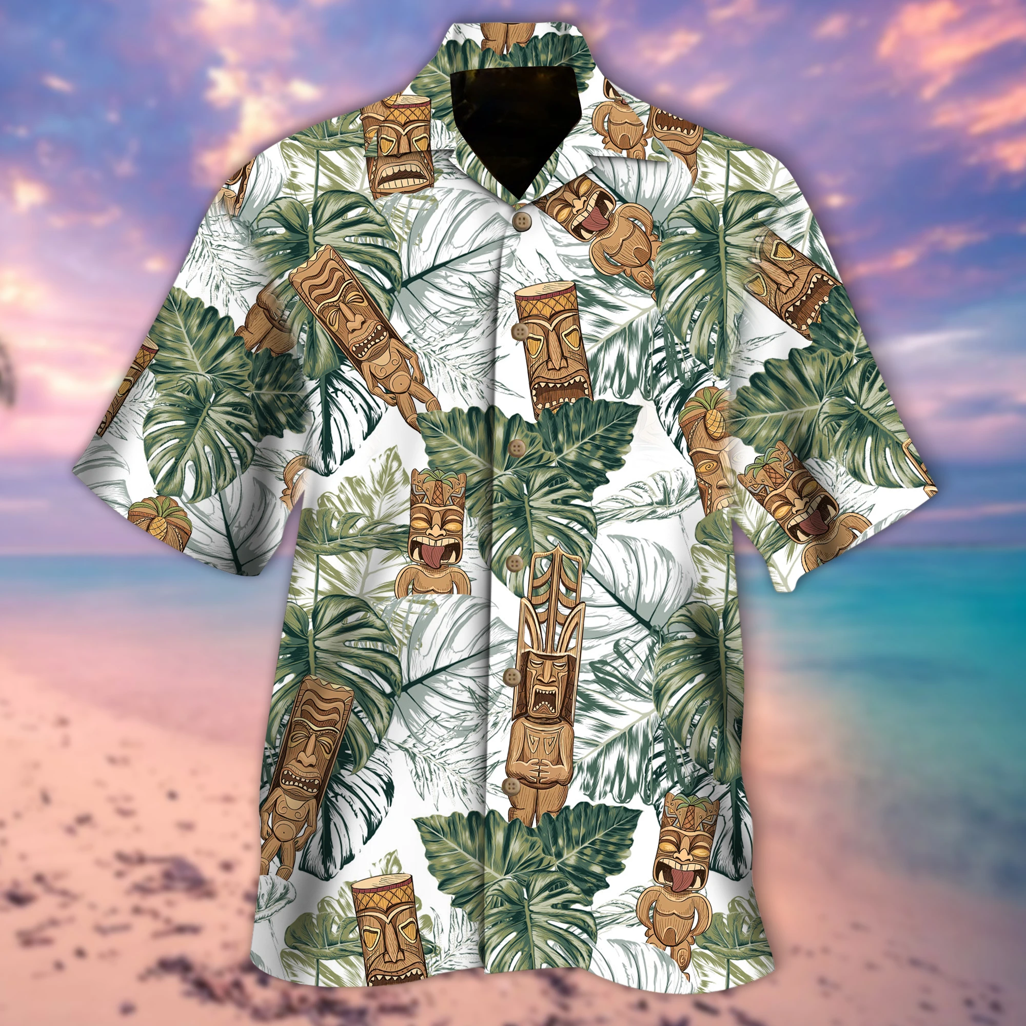 Tiki Mask Tropical Hawaii Shirt Ha26642