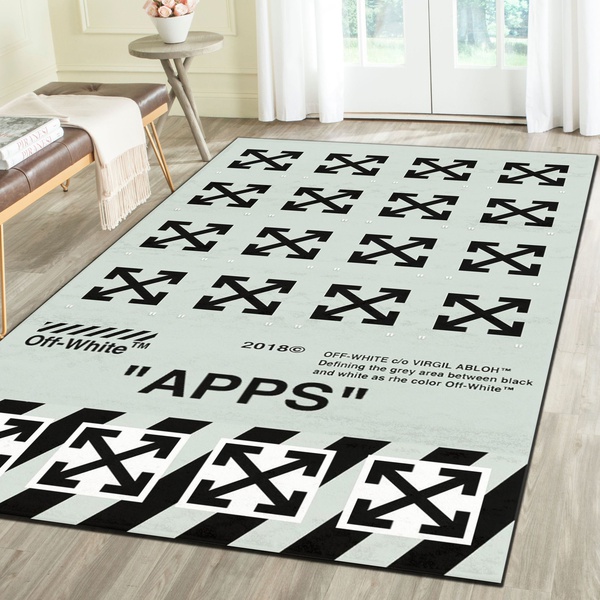 Off-White Logo Rug,Hypebeast Living Room Carpet,Fashion Brand Floor Mat