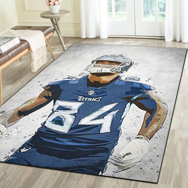 Tennessee Titans Area Rug, Football Team Living Room Bedroom Carpet, Man Cave Floor Mat