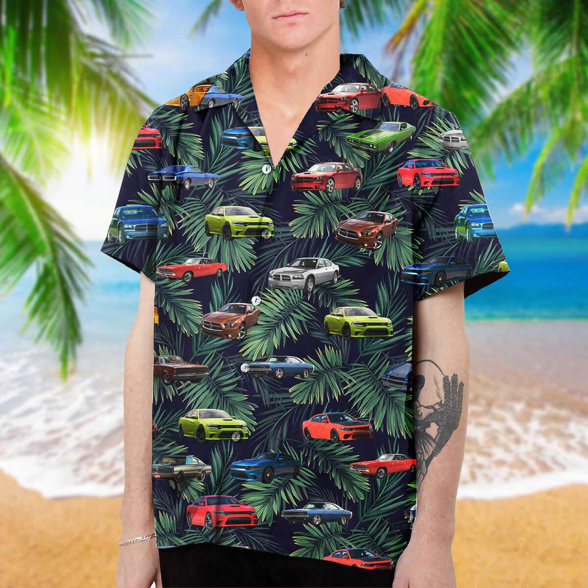 Charger Collection Art Hawaii Shirt And Beach Short Ha3703