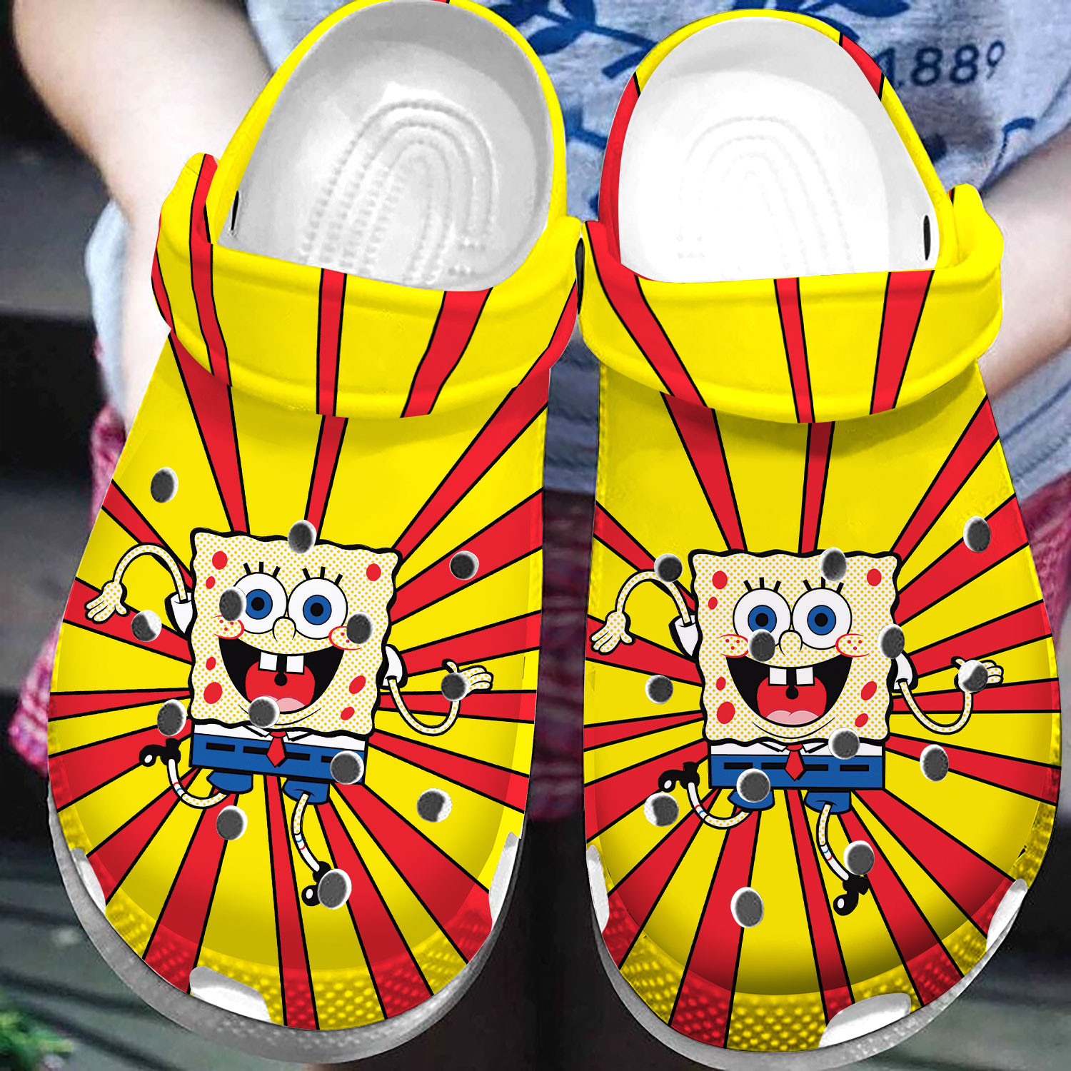 Wave Spongeb*B Cartoon Smile Clog Shoes #Dh