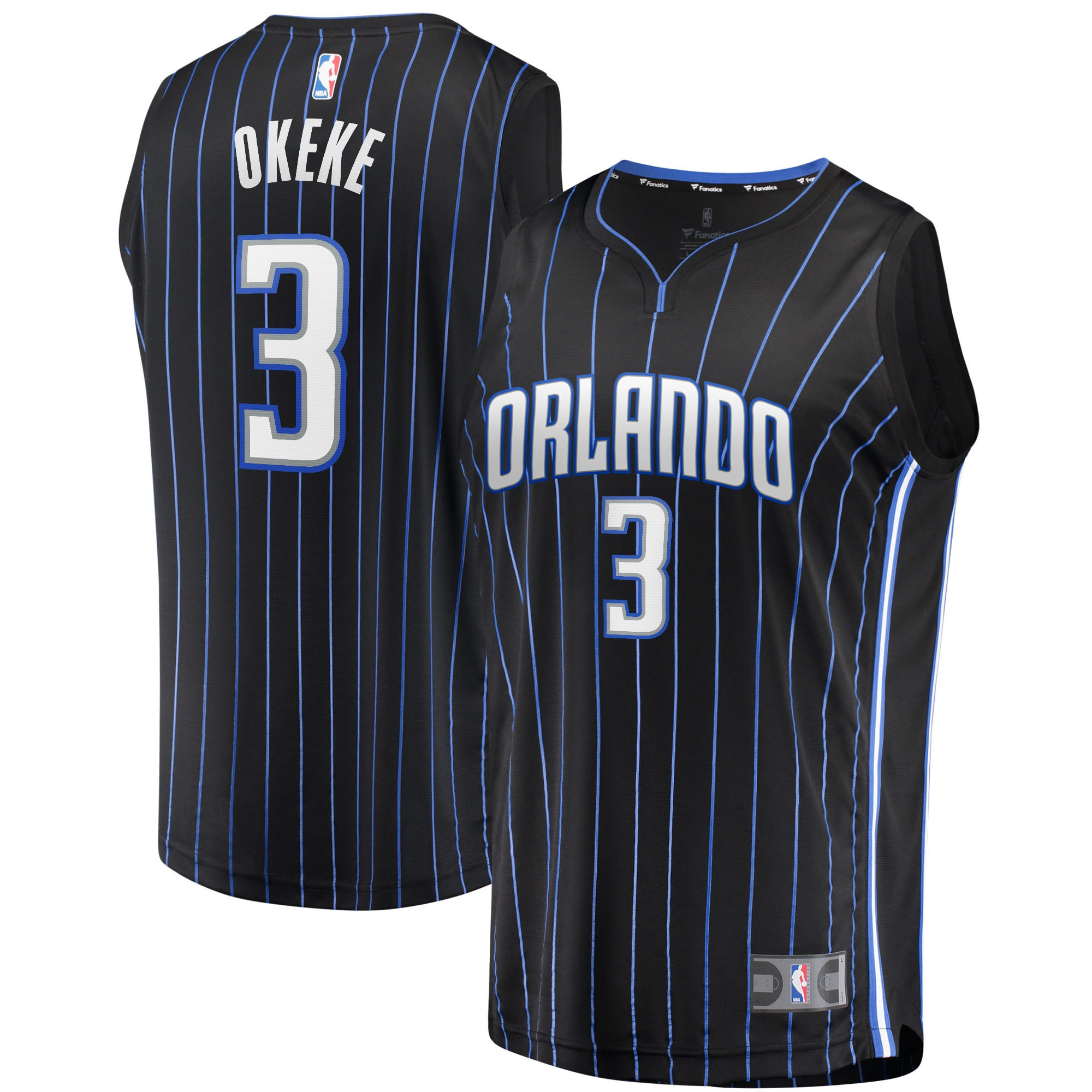 Chuma Okeke Orlando Magic Fanatics Branded 2021/22 Fast Break Replica Jersey – Icon Edition – Black NBA