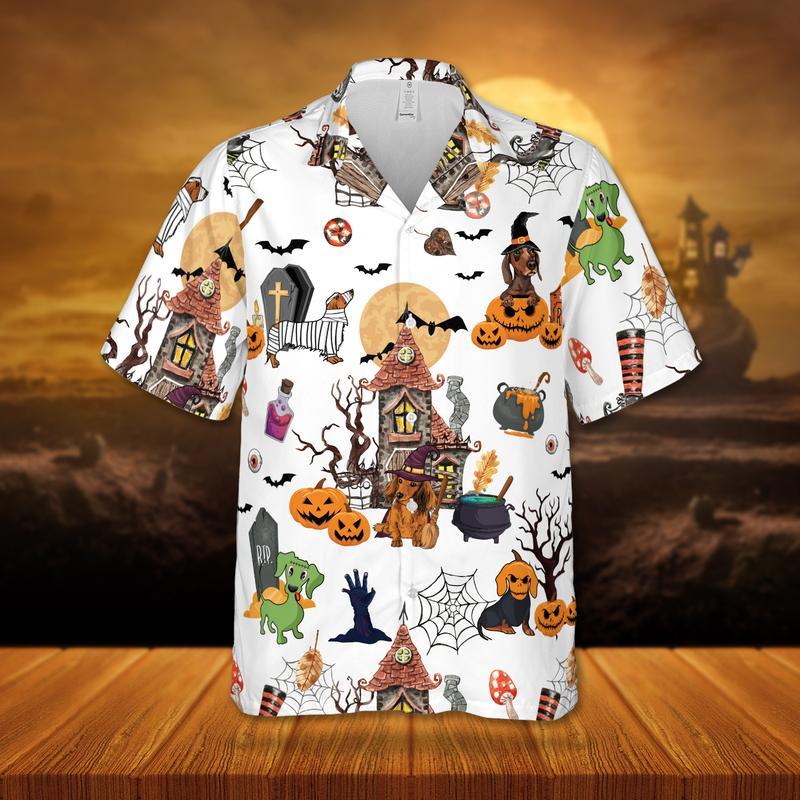 Dachshund Halloween Hawaii Shirt For Men Women Adult Ha29628