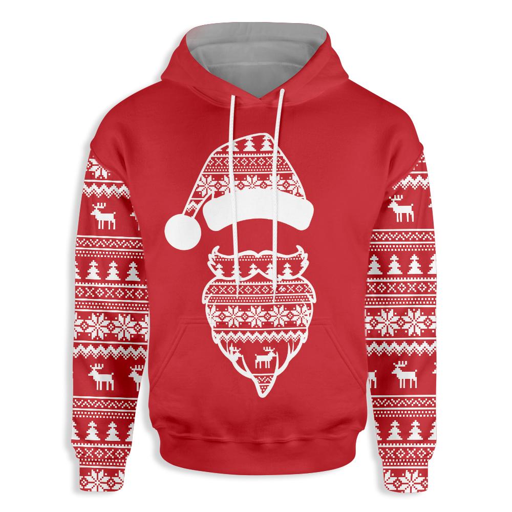 Ugly Christmas Pattern Santa Claus Face Ez20 1210 All Over Print Hoodie