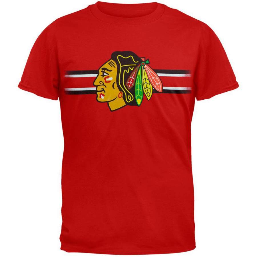 Chicago Blackhawks – Bar Stripe Logo Youth T-Shirt