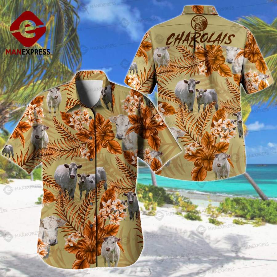 Charolais Cattle Printed Hawaiian Shirt Lxo Ha62602