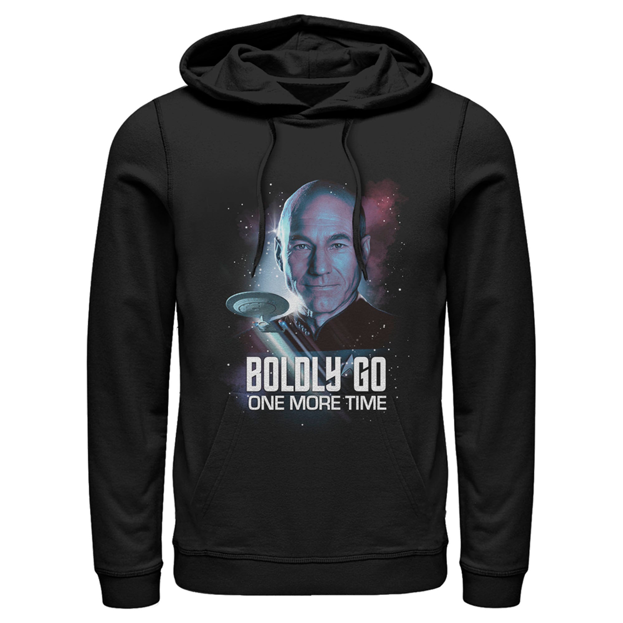 Men’S Star Trek: The Next Generation Captain Picard Boldly Go One More Time Pull Over Hoodie