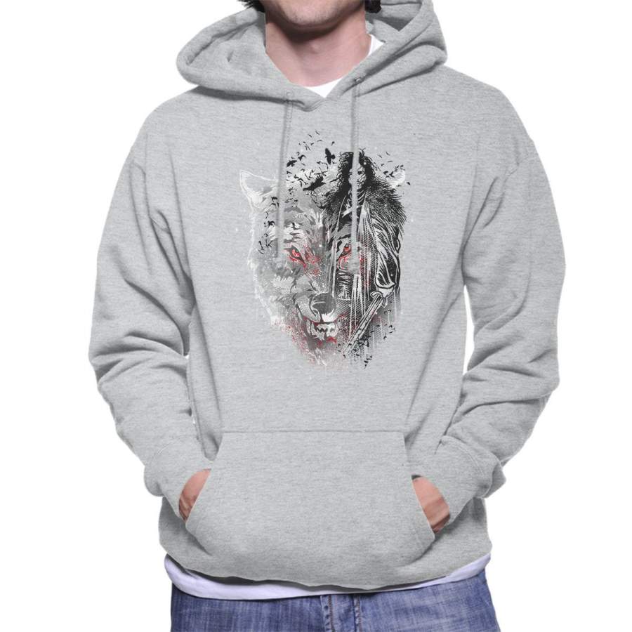 Jon Snow Dire Wolf And Crows Game Of Thrones Men’s Hooded Sweatshirt