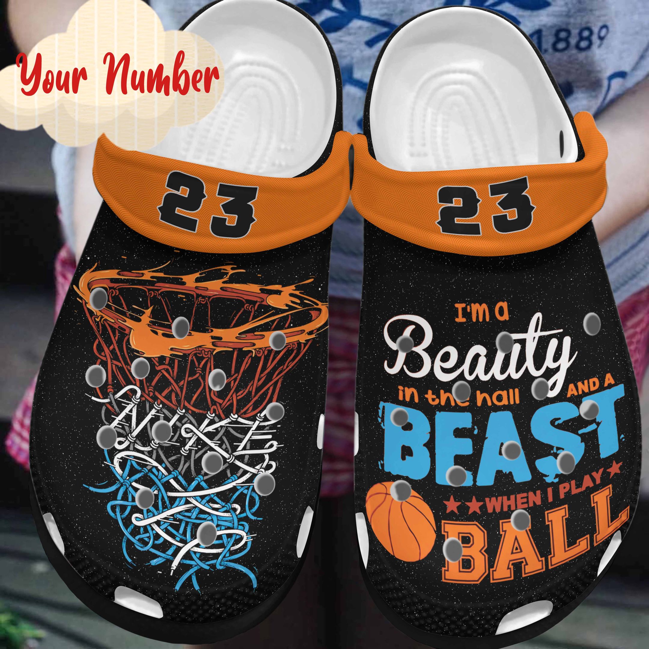 Basketball Crocband Clog Personalized I’m A Beauty HN09