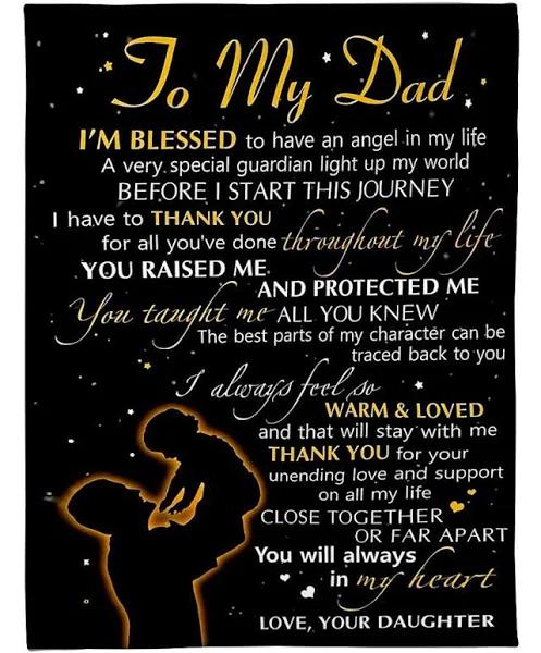 To My Dad A Very Special Guardian Light Up My World Freece Blanket Gift For Dad From Daughter To Dad Home Decor Bedding Couch Sofa Soft And Comfy Cozy