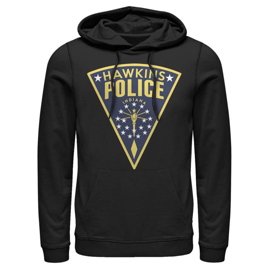 Stranger Things Men’s Hawkins Police Crest  Lightweight Hoodie