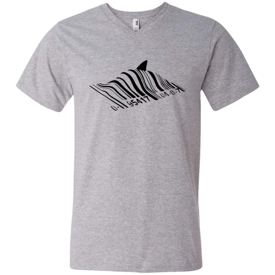 Shark Barcode Graffiti  Men’s V-Neck T-Shirt