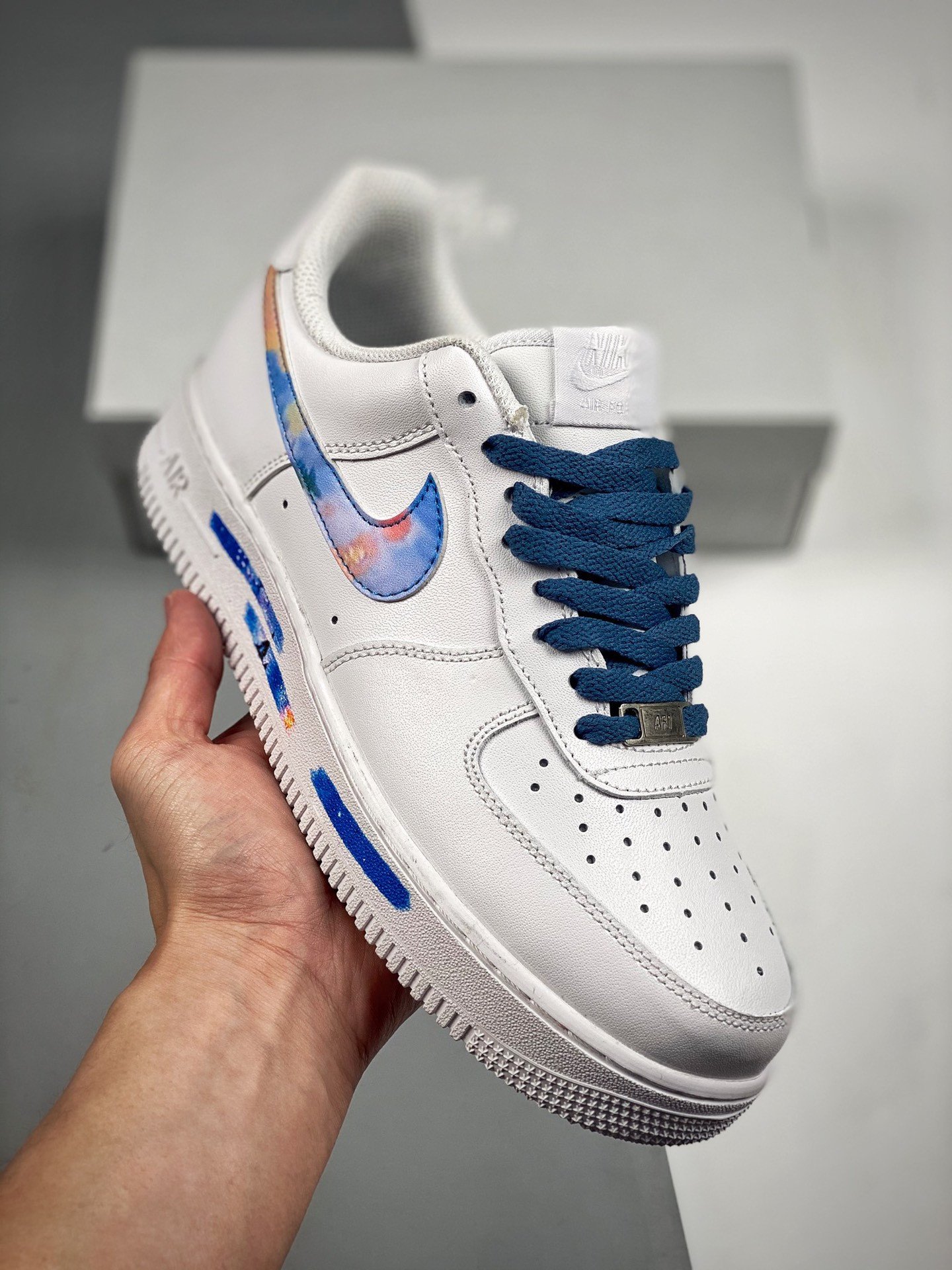 Custom Nike Air Force 1 Low White Blue 5341005