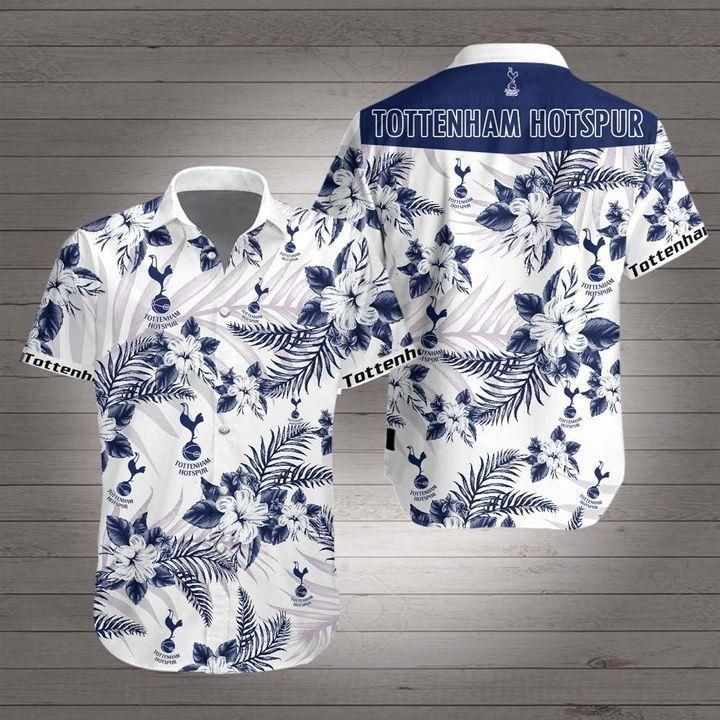 Tottenham Hotspur Hawaii Shirt White Men Women Beach Wear Short Sleeve Ha68915