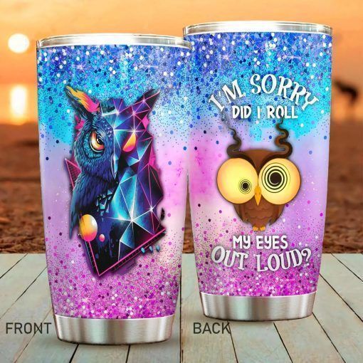 Personalized Owl Colorful Gift For Lover Day Travel Tumbler All Over Print