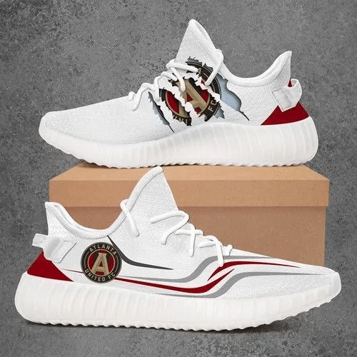 Atlanta United Fc Mls Sport Teams Yeezy Sneakers Shoes White For