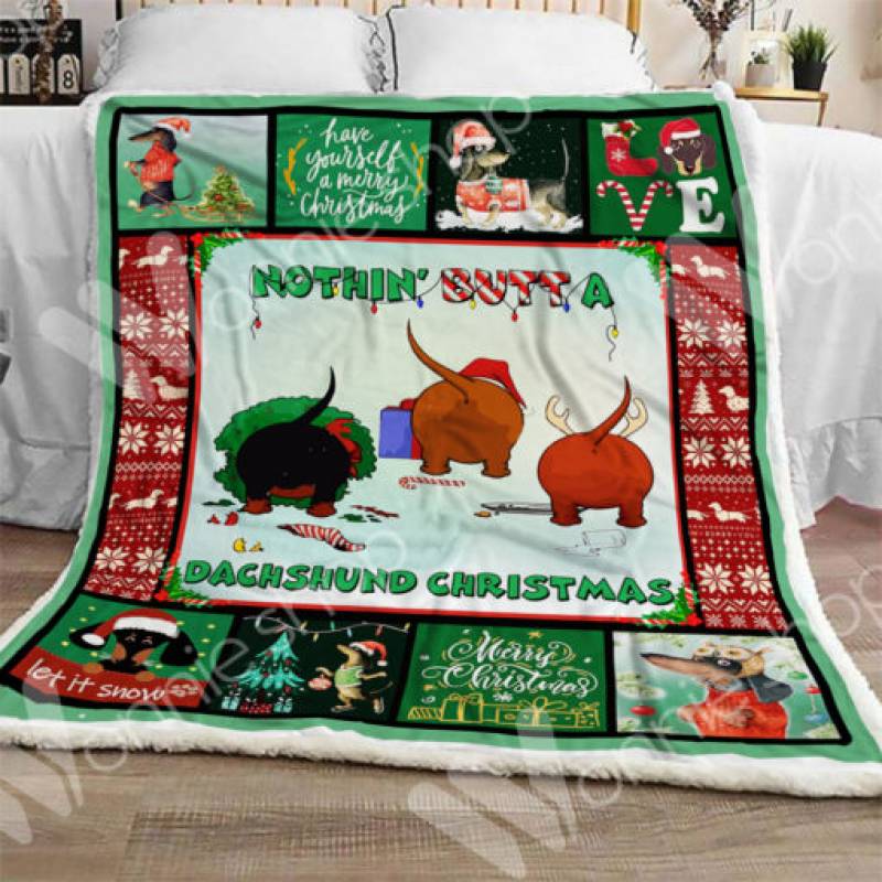 Dachshund Christmas Sherpa Blanket OCT0401 76O50