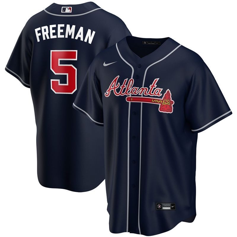 Atlanta Braves Freddie Freeman #5 2020 MLB Black Jersey