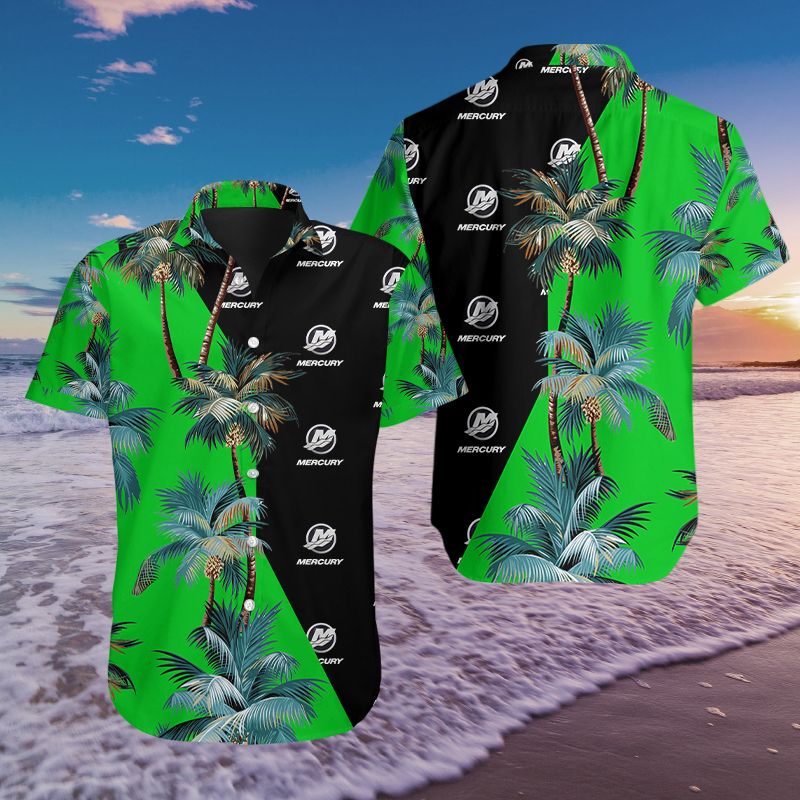 3D All Over Printed Mercury Marine Ttt-Hl Hawaiian Shirts Ver 2 (Green)