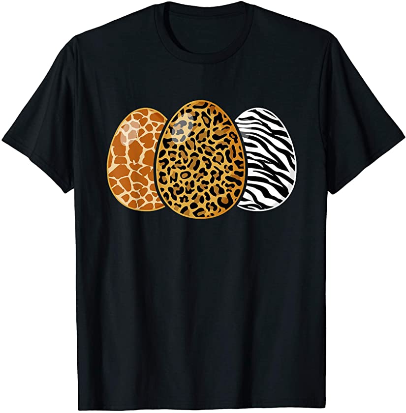 Cute Easter Egg Leopard Zebra Giraffe Print Costumes Funny T-Shirt