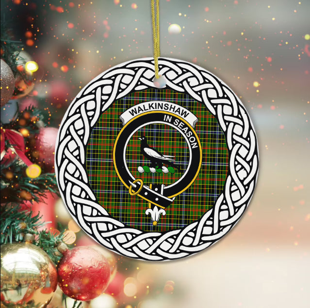 Walkinshaw Scottish Clan Tartan Crest Badge Plaid Ornament Gift. Christmas Tree Ornament Tartan Ornament Great Christmas Ornaments Gift