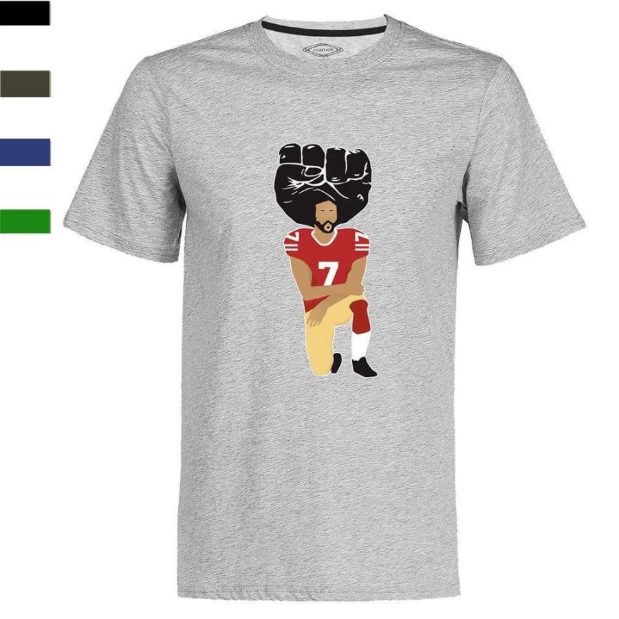 Colin Kaepernick United We Stand T-Shirt Black Power Kneeling in Silent Protest