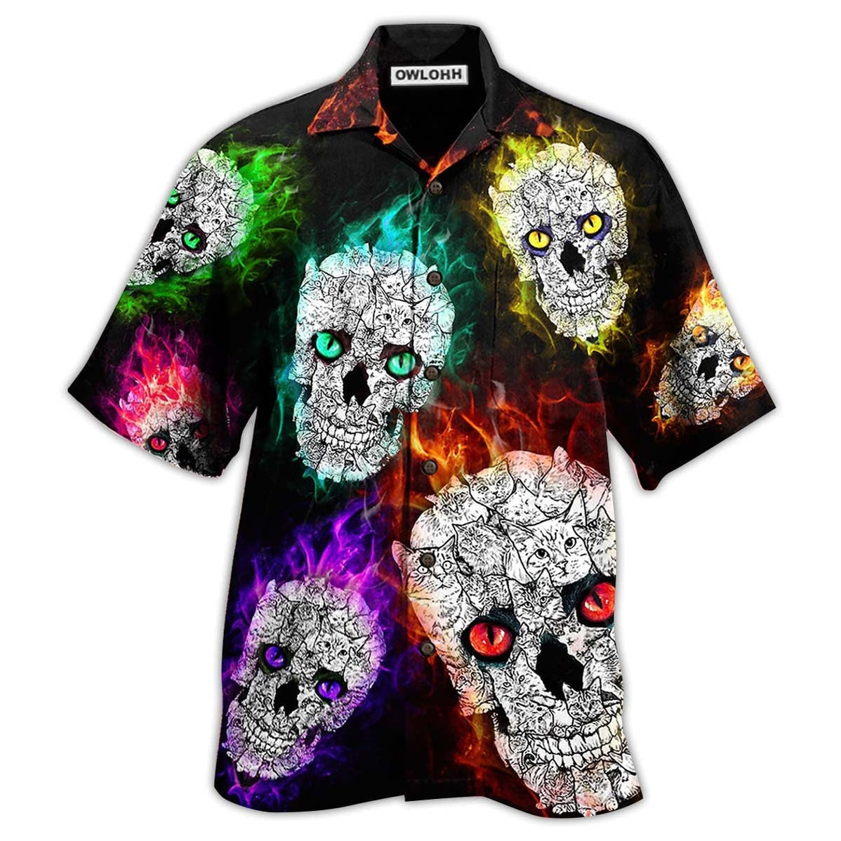 Skull Color Smile Say Hi Hawaii Shirt Ha22953