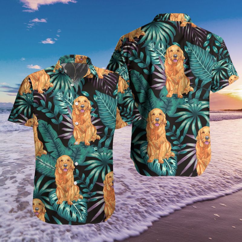 Tropical Leaves Golden Retriever Hawaii Shirt Summer Holiday Ha30851