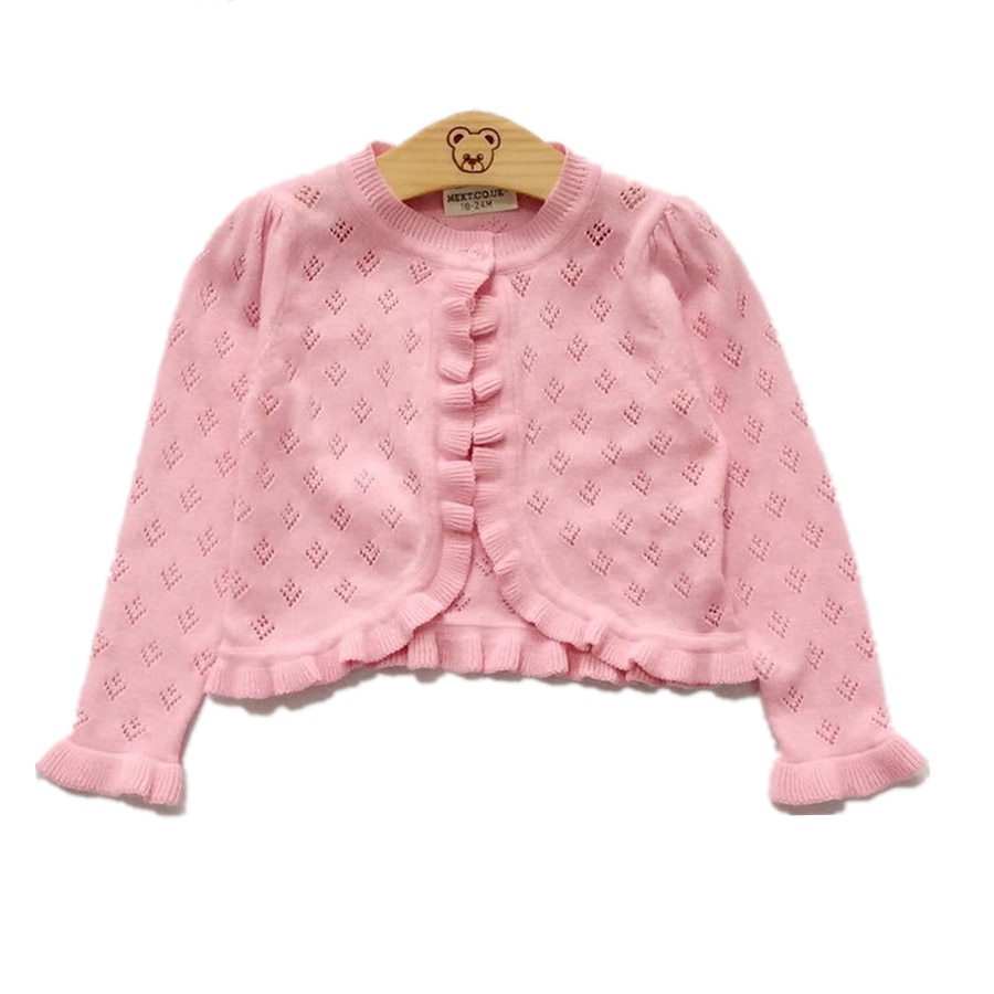 0-4yrs Pink Girls Cardigan Jackets 100% Cotton Pink Grey Sweater 1 2 3 4 Years Coat Spring Little Kids Clothes OGC215402 alx