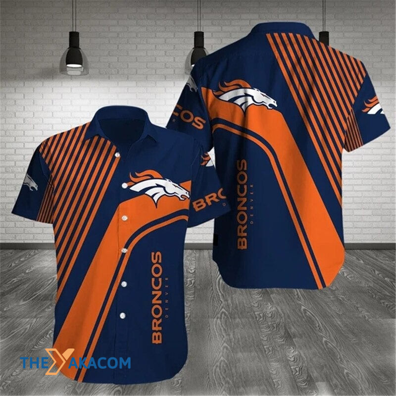 Denver Broncos Nfl Team Gift For Fan Pattern Stripe Short Sleeve Hawaii Shirt Ha87015