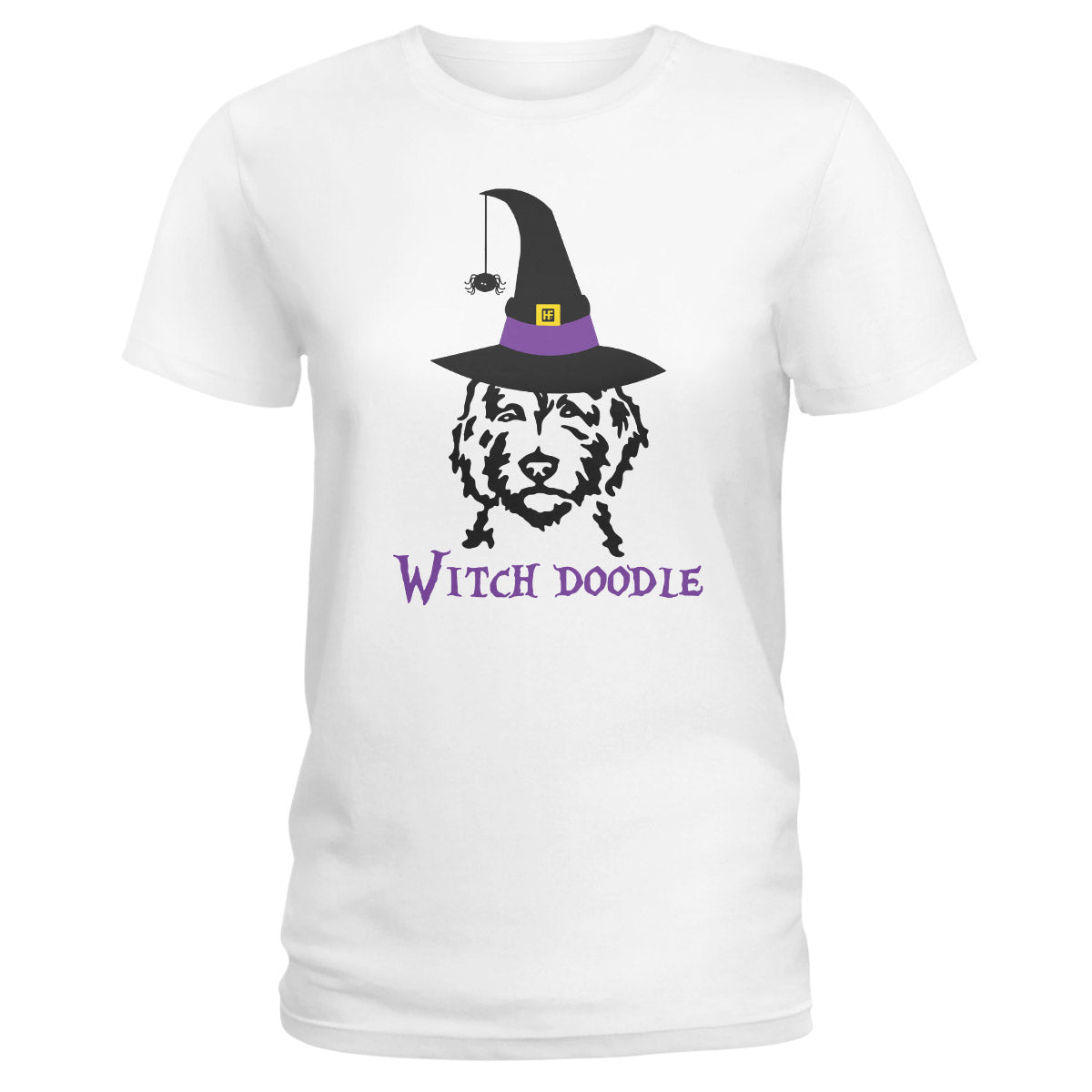 Witch Doodle Halloween Shirt, Halloween Gift For Dog Lovers Ladies T-Shirt